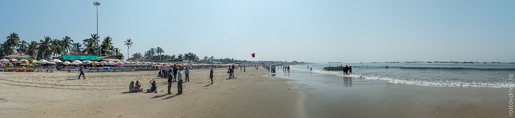 Панорама пляжа Бага в Гоа